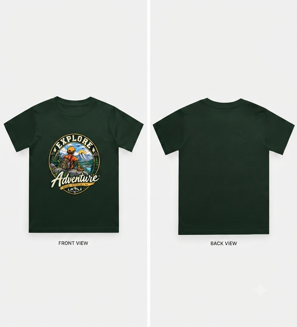 Boys' Crew Neck T-Shirt – Bottle Green product detail | ZEYRAVO