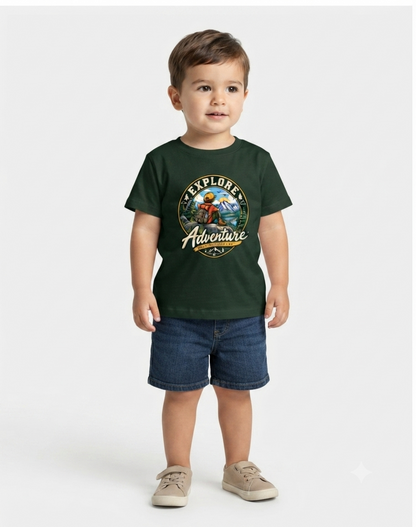 Boys' Crew Neck T-Shirt – Bottle Green product detail | ZEYRAVO